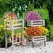 24 Bundles Artificial Flowers for Outdoor Decoration UV Resistant Fake Plastic Plants Faux Boston Fern Artificial Greenery for Summer Indoor Outdoor Garden Patio Window Box Kitchen Home Decor